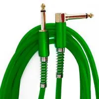 True magic TEJ011/6M Шнур гитарный JACK 1/4"(прямой) ⇔ JACK 1/4"(угловой), 6 метров, зеленый