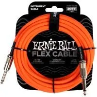 Ernie Ball 6421 Шнур гитарный серии Flex, JACK 1/4" (прямой) ⇔ JACK 1/4" (прямой), 6 м., оранжевый