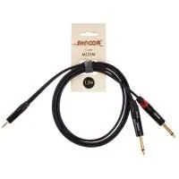 SHNOOR MJ2JM-1,5m Шнур аудио miniJACK 1/8"(stereo) ⇔ 2х JACK 1/4"(mono), 1.5 метра