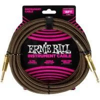 Ernie Ball 6432 Шнур инструментальный JACK 1/4" (прямой) ⇔ JACK 1/4" (прямой), 5.5м, черный/золотой