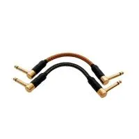 LEEM BP-062 Набор из 2-х шнуров Jack 1/4"(угловой) ⇔ Jack 1/4"(угловой) длиной 15см