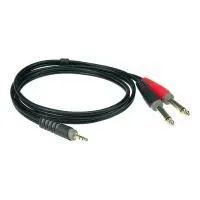 KLOTZ AY5-0200 Шнур аудио 2хJACK 1/4" (mono) ⇔ mini-JACK 1/8" (stereo), длина 2 метра