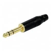 Amphenol ACPS-GB-AU Разъем кабельный phone Jack 1/4” (male) стерео, прямой, чёрный