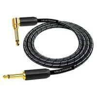 Kirlin IWB-202BEGL 6M BM Шнур гитарный JACK 1/4"(прямой) ⇔ JACK 1/4"(угловой), 6 метров, черн/серебр