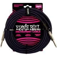 Ernie Ball 6397 Шнур инструментальный JACK 1/4" (прямой) ⇔ JACK 1/4" (прямой), 7.6м, чёрный/фиолет.