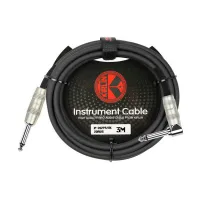 Kirlin IP-202PR 3M BK Шнур инструментальный JACK 1/4"(прямой) ⇔ JACK 1/4"(угловой), 3 метра, черный