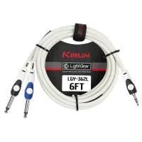Kirlin LGY-362L 0.3M WH Шнур mini-JACK 1/8" stereo(male) ⇔ 2хJACK 1/4" mono(male), 0.3 метра, белый