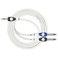 Kirlin LGY-362L 2M WH Шнур mini-JACK 1/8" stereo(male) ⇔ 2хJACK 1/4" mono(male), 2 метра, белый