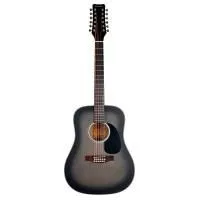 Martinez FAW-802-12 TBK Гитара акустическая 41",12 струн, Dreadnought, цвет прозрачный черный