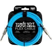Ernie Ball 6412 Шнур гитарный серии Flex, JACK 1/4" (прямой) ⇔ JACK 1/4" (прямой), 3м, голубой