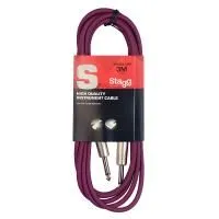 STAGG SGC3DL CPP Шнур инструментальный Jack 1/4" ⇔ Jack 1/4", 3 метра, фиолетовый