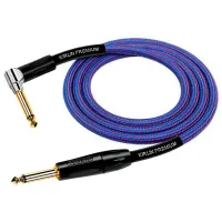 Kirlin IWB-202BFGL 3M RO Шнур гитарный JACK 1/4"(прямой) ⇔ JACK 1/4"(угловой), 3 метра, пурпур
