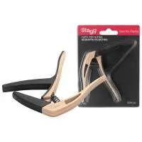 STAGG SCPX-CU CLWOOD Каподастр для акустических и электрических гитар, имитация светлого дерева