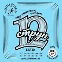 Господин Музыкант 12LT10 Комплект струн для 12-струнной гитары10-48, бронза 80/20