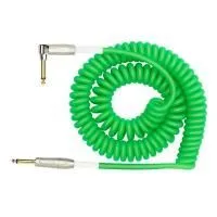 Kirlin IMK-202PFGL 9.1M GRF Шнур гитарный витой JACK 1/4"(прямой) ⇔ JACK 1/4"(угловой), 9м., зелёный