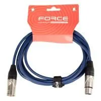 FORCE FMC-05/3 BL Шнур микрофонный XLR (F) ⇔ XLR (M), 3 метра, синий