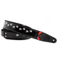 RightOn Straps Mojo Cat Ремень для гитары, текстиль/синтетика, черный, рисунок кошачьи лапки