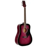 Martinez FAW-702/TP Гитара акустическая 41", Dreadnought, цвет прозрачный пурпурный