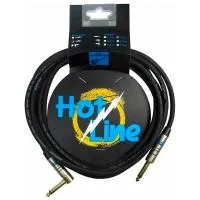 LEEM HOT-3.0SL Hotline Шнур инструментальный JACK 1/4"(прямой) ⇔ JACK 1/4"(угловой), 3 метра, чёрный