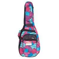FORCE DLX-C (130) Чехол для классической гитары, утепленный, розовый с рисунком, голубой кант