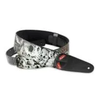 RightOn Straps Mojo Death's Touch Uniqu Ремень для гитары, синтетика/текстиль, рисунок ЧЕРЕПА