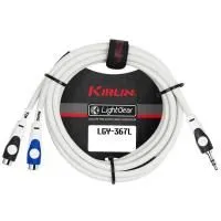 Kirlin LGY-367L 2M WH Шнур mini-JACK 1/8" stereo (male) ⇔ 2хRCA (female), 2 метра, белый