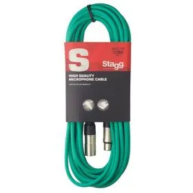 STAGG SMC10 CGR Шнур микрофонный XLR (female) <=> XLR (male), зелёный