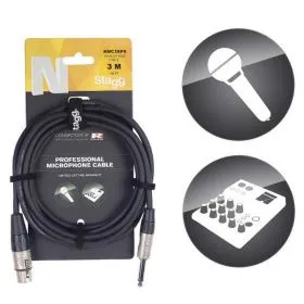 STAGG NMC3XPR Шнур микрофонный XLR (female) <=> Jack 1/4