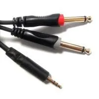 KUPFERN KFAC01-1M Шнур аудио mini-JACK 1/8" stereo (male) ⇔ 2хJACK 1/4" (mono) прямые, 1 метр