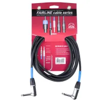 Superlux SFI3RR Шнур инструментальный JACK 1/4"(угловой) ⇔ JACK 1/4"(угловой), 3 метра, черный