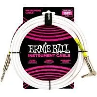Ernie Ball 6400 Шнур инструментальный JACK 1/4" (прямой) ⇔ JACK 1/4" (угловой), 4.5м, белый