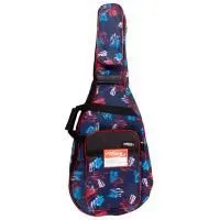 FORCE DLX-C (1108) Чехол для классической гитары, утепленный, синий с рисунком, красный кант