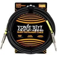 Ernie Ball 6473 Шнур гитарный серии Silent JACK 1/4" (прямой) ⇔ JACK 1/4" (прямой), 6м, черный