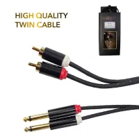 KUPFERN KFAC05-2M Шнур аудио 2хJACK 1/4" (mono) прямые ⇔ 2хRCA (male) прямые, длина 2 метра