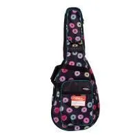 FORCE DLX-C (1109) Чехол для классической гитары, утепленный, чёрный с рисунком, голубой кант