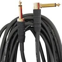 True magic TEJ004/3M Шнур гитарный JACK 1/4"(прямой) ⇔ JACK 1/4"(угловой), 3 метра, черный