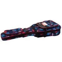 FORCE DLX-C (1108) Чехол для классической гитары, утепленный, синий с рисунком, красный кант