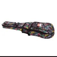 FORCE DLX-A (1007) Чехол для акустической гитары 41", утеплённый, чёрный с принтом, красный кант