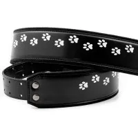 RightOn Straps Mojo Cat Ремень для гитары, текстиль/синтетика, черный, рисунок кошачьи лапки