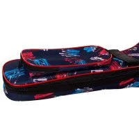 FORCE DLX-C (1108) Чехол для классической гитары, утепленный, синий с рисунком, красный кант