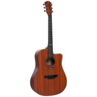 Flight D-165C SAP Гитара акустическая, Dreadnought с вырезом, цвет натуральный (сапеле)