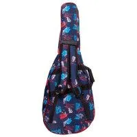 FORCE DLX-C (1108) Чехол для классической гитары, утепленный, синий с рисунком, красный кант