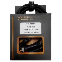 KUPFERN KFAC01-1M Шнур аудио mini-JACK 1/8" stereo (male) ⇔ 2хJACK 1/4" (mono) прямые, 1 метр