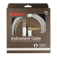 Kirlin IWB-202WEGL 6M WT Шнур гитарный JACK 1/4"(прямой) ⇔ JACK 1/4"(угловой), 6 метр., ч/б клетка