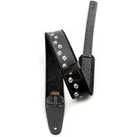 RightOn Straps Mojo Cat Ремень для гитары, текстиль/синтетика, черный, рисунок кошачьи лапки