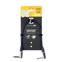 STAGG NPC030LR Шнур инструментальный Jack 1/4" <=> Jack 1/4", 0.30 метра, чёрный