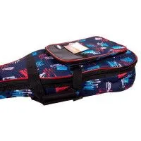 FORCE DLX-C (1108) Чехол для классической гитары, утепленный, синий с рисунком, красный кант