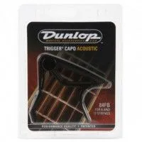 Dunlop 84FB Acoustic Curved Trigger® Каподастр для акустической гитары, черный, для плоского грифа