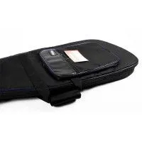 FORCE DLX-B BU Чехол для бас гитары, с утеплителем, серия DELUXE, цвет чёрный с синим кантом