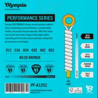 Olympia PF-A1253 Набор струн для 6-ти струнной акустической гитары 80/20 Bronze, размер 12-53